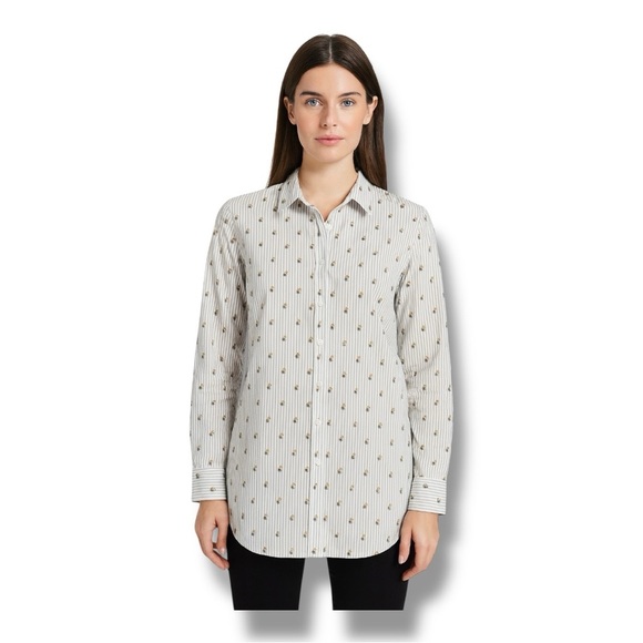 Banana Republic Women’s Dress Shirt – Printed Pearls, Size L - Picture 7 of 7